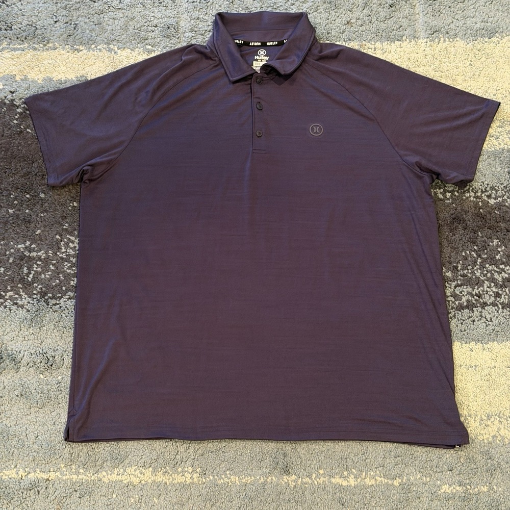 Hurley Short Sleeve Golf Polo Performance Shirt Men's XXL Navy Blue Stretch